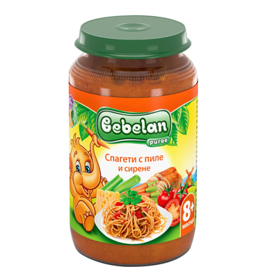 Bebelan Пюре спагети с пиле и сирене 8+ месеца х220 г