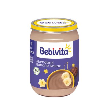 Bebivita Био каша Лека нощ с грис банан и шоколад 6+ месеца х190 г