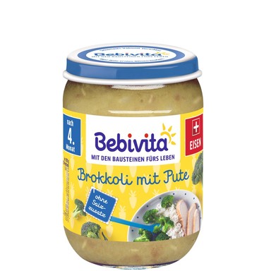 Bebivita Пюре броколи с пуешко месо 4+ месеца х190 г