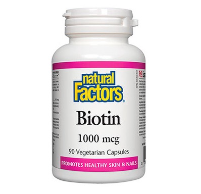 Биотин 1000 мкг за коса кожа и нокти х90 капсули Natural Factors