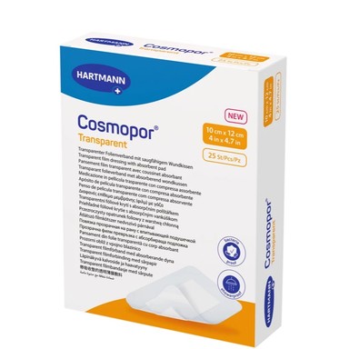 Hartmann Cosmopor Transparent Прозрачна превръзка за постоперативно лечение на малки рани 10/12 см x25 броя