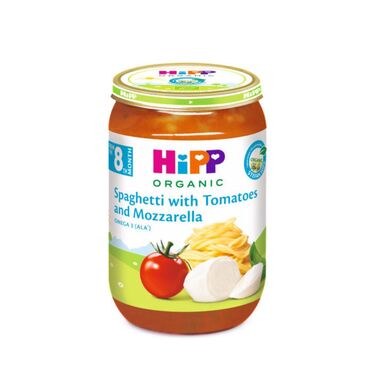 HiPP Био пюре спагети домати и моцарела х220 г