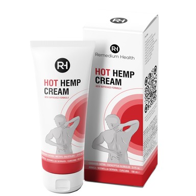 Hot Hemp Cream Загряващ крем за мускули и стави х100 мл Remedium Health