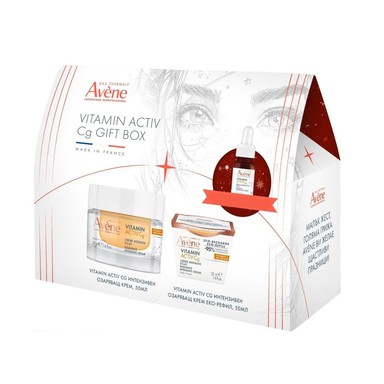 Комплект Avene Vitamin Activ Cg Интензивен озаряващ крем х50 мл + Пълнител х50 мл + Озаряващ коригиращ серум х10 мл