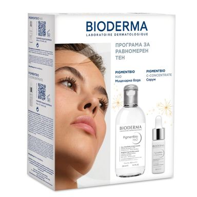 Комплект Bioderma Pigmentbio Мицеларна вода за хиперпигментирана кожа х250 мл + C-concentrate Серум при пигментни петна х15 мл