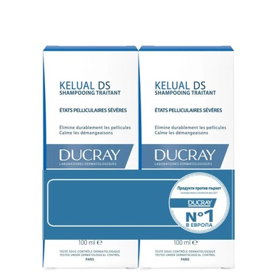 Комплект Ducray Kelual DS Противопърхотен антирецидивиращ шампоан 2х100 мл