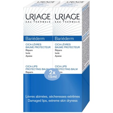 Комплект Uriage Bariederm Cica Възстановяващ балсам за устни 2x15 мл