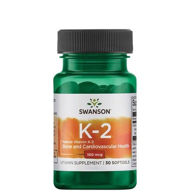 Натурален витамин К2 100 мкг за здрави кости х30 капсули Swanson