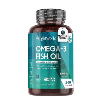 Омега 3 Рибено масло 2200 мг х240 меки капсули Weight World