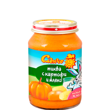 Слънчо Пюре тиква с картофи и мляко 4+ месеца х190 г