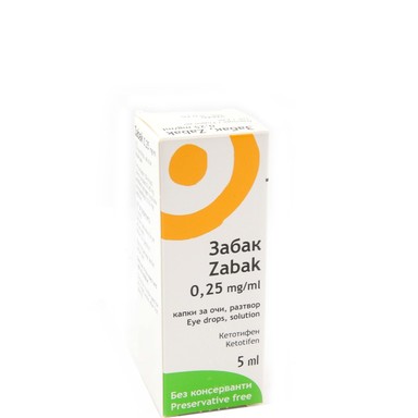 Zabak противоалергични капки за очи 0,25 мг/мл x5 мл Laboratoires Тhea