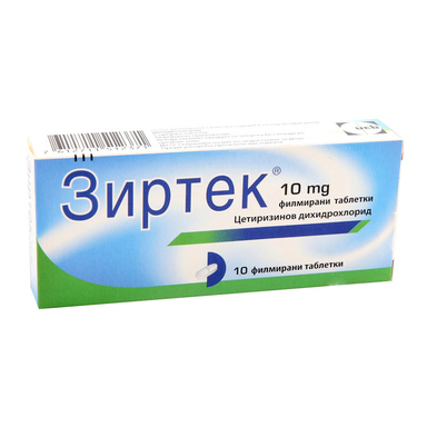 Зиртек при алергии 10 мг x10 таблетки UCB Farchim