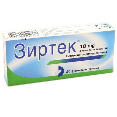 Зиртек при алергии 10 мг x20 таблетки UCB Farchim