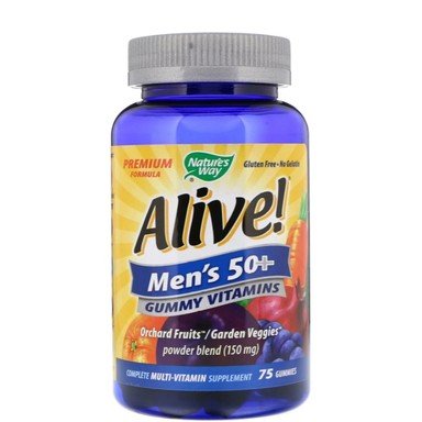 Alive 94 мг Мултивитамини за мъже 50+ х75 желирани таблетки Nature's Way