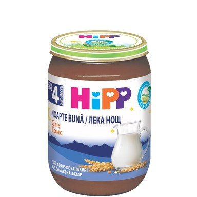 HiPP Био каша лека нощ с грис 4+ месеца х190 г