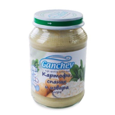 Ganchev Пюре Картофи със спанак и извара 4+ х190 г месеца