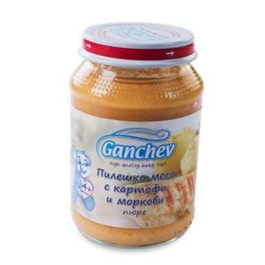 Ganchev Пюре от пилешко месо с картофи и моркови 4+ месеца х190 г