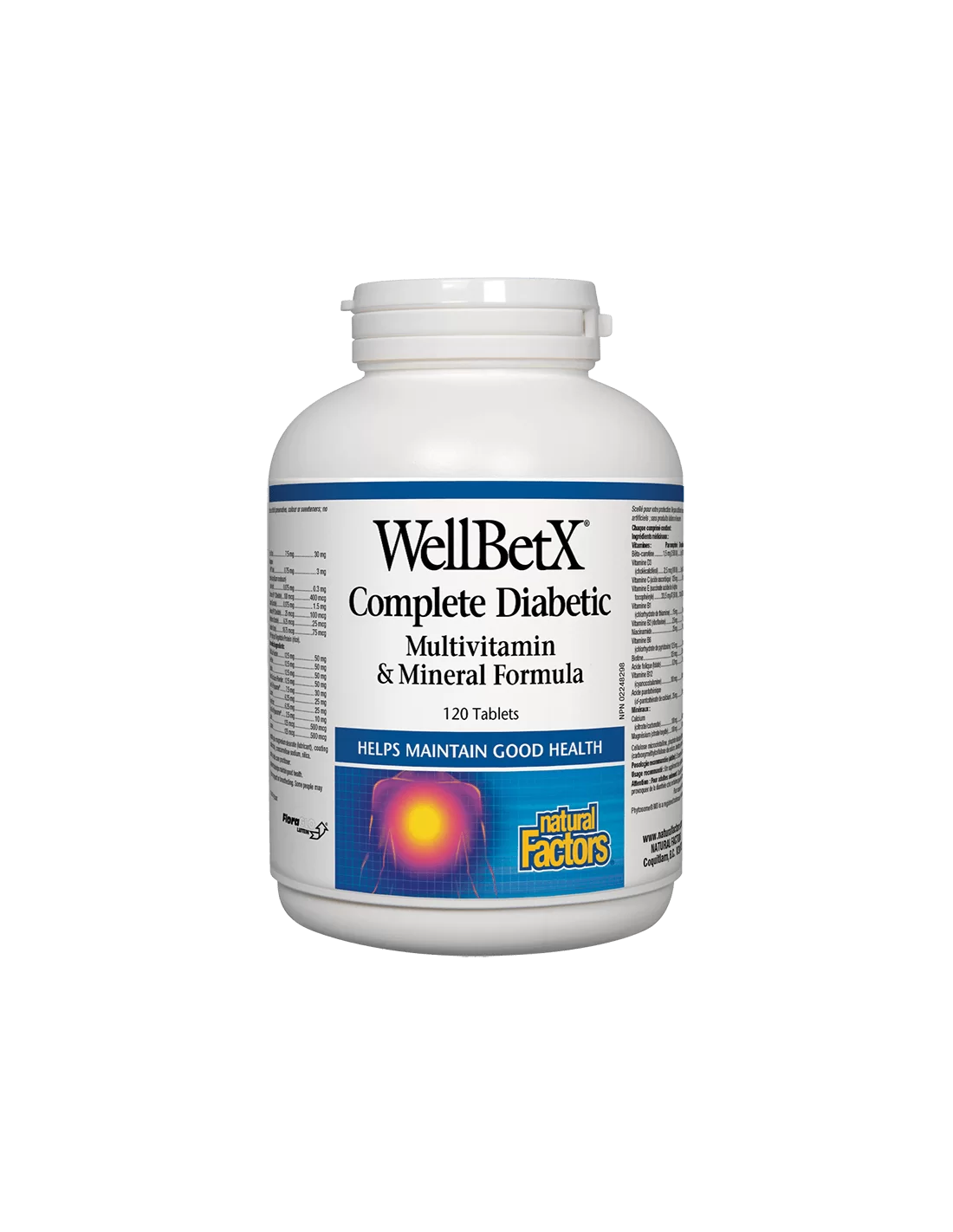 Natural Factors  Мултивитамини за диабетици   WellBetX® Complete Diabetic x 120 таблетки