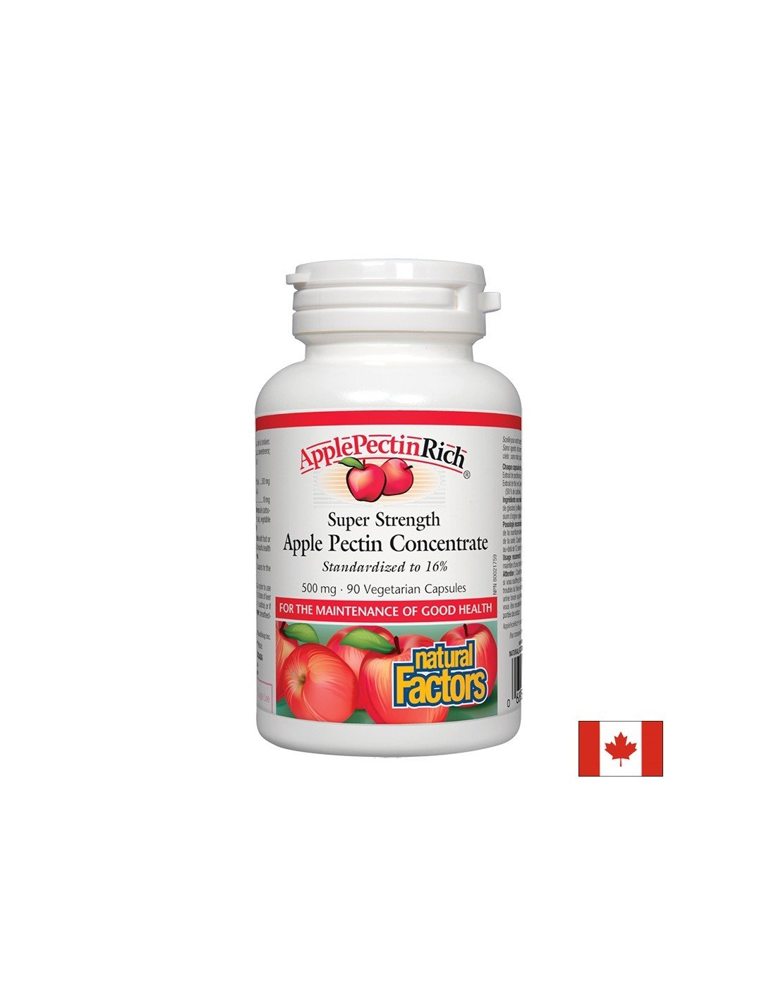 Apple Pectin Concentrate - Ябълков пектин супер концентрат, 500 mg, 90 капсули Natural Factors