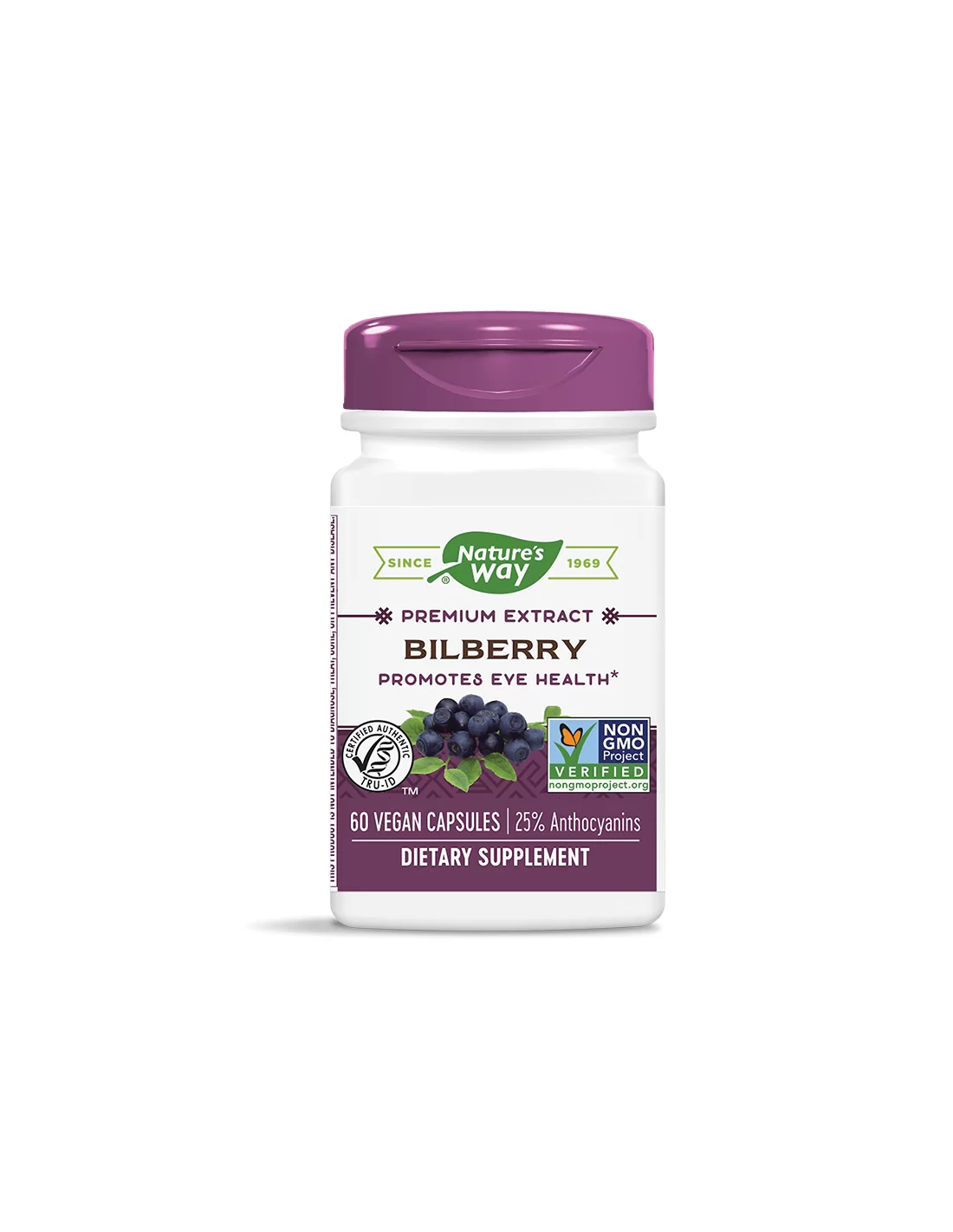 Nature’s Way  Черна боровинка  Bilberry 25% Anthocyanins х 60 капсули