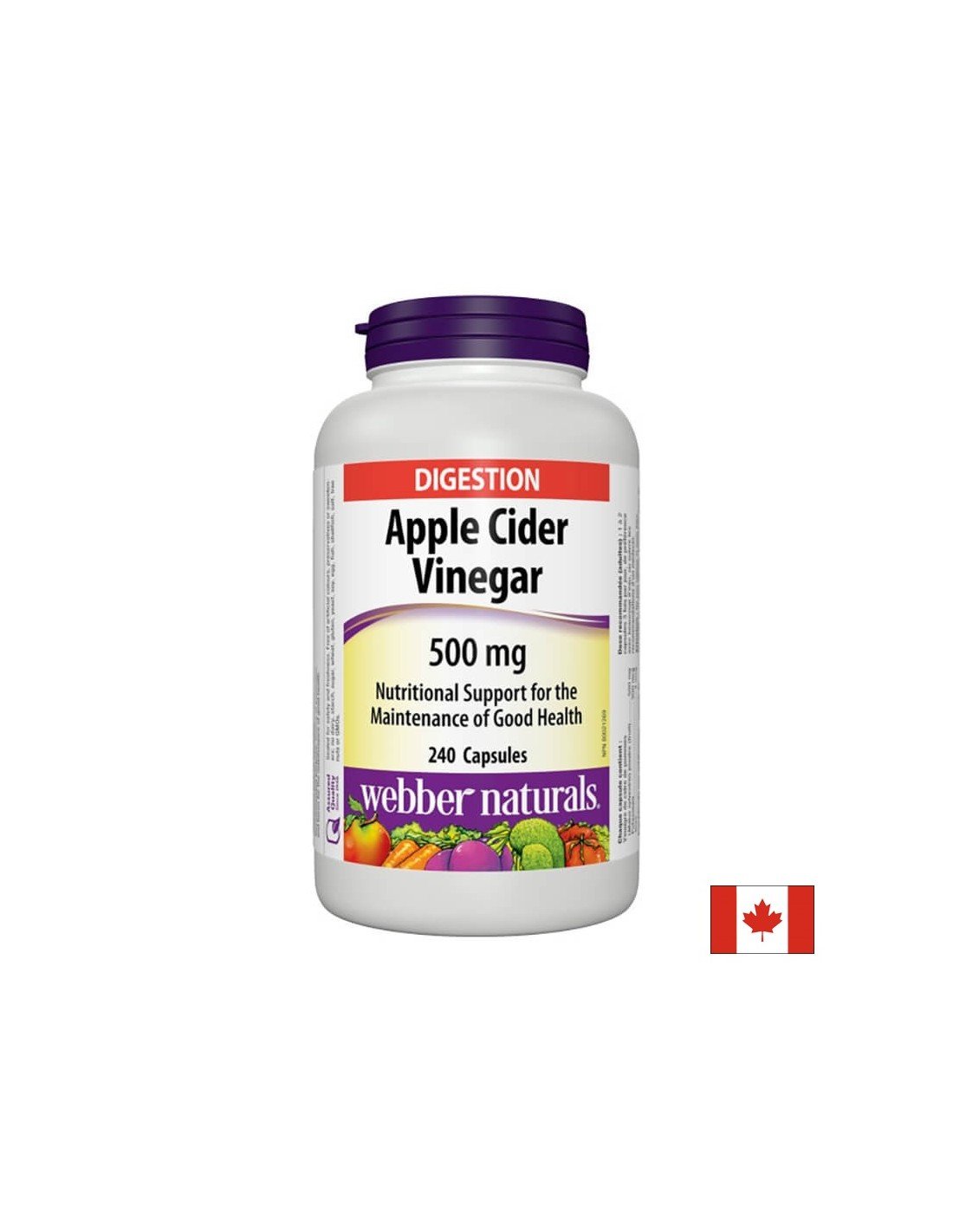 Apple Cider Vinegar - Ябълков оцет, 500 mg, 240 капсули