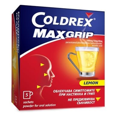 Coldrex Max Grip лимон при грип и простуда 6.4 г x5 сашета Perrigo