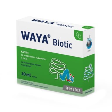 Waya Biotic Капки за балансирана чревна флора за новородени кърмачета и деца х10 мл