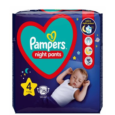 Pampers Night Гащи за бебета 9-15 кг x25 броя