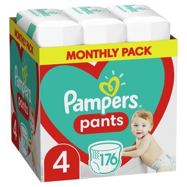 Pampers Pants Monthly pack MSB S4 Пелени гащи за бебета 9-14 кг x176 броя