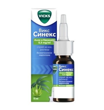 Синекс Спрей за нос алое и евкалипт x15 мл Vicks